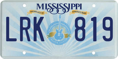 MS license plate LRK819