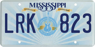MS license plate LRK823