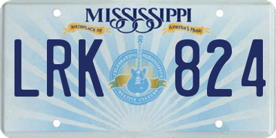 MS license plate LRK824