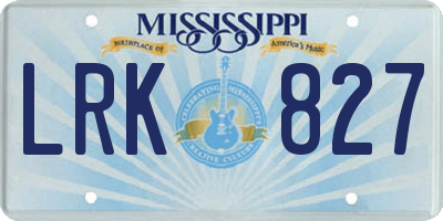 MS license plate LRK827