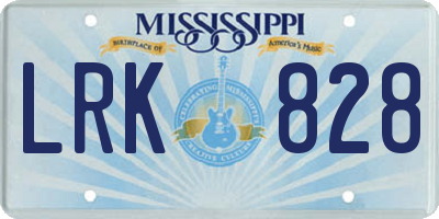 MS license plate LRK828
