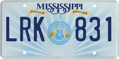 MS license plate LRK831