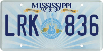 MS license plate LRK836