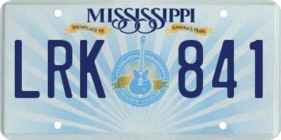MS license plate LRK841