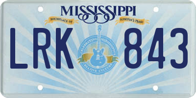MS license plate LRK843