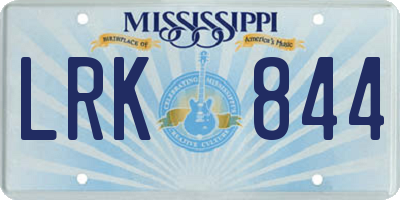 MS license plate LRK844
