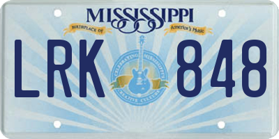 MS license plate LRK848