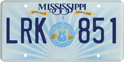 MS license plate LRK851