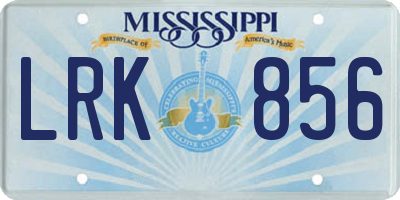 MS license plate LRK856