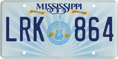 MS license plate LRK864