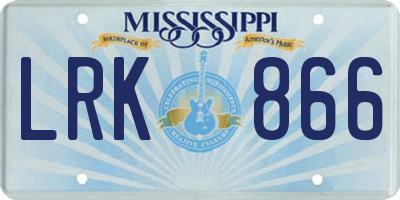 MS license plate LRK866