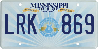 MS license plate LRK869