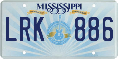 MS license plate LRK886