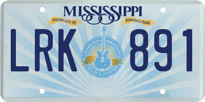 MS license plate LRK891