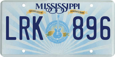 MS license plate LRK896