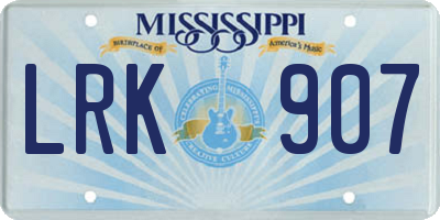 MS license plate LRK907