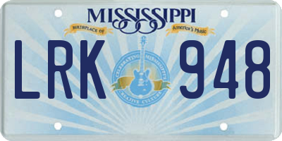 MS license plate LRK948