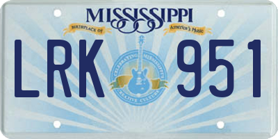 MS license plate LRK951