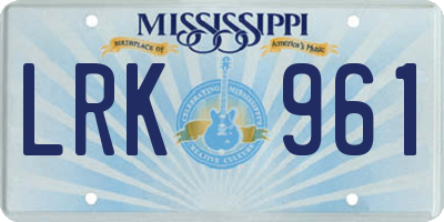 MS license plate LRK961