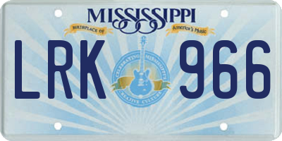 MS license plate LRK966