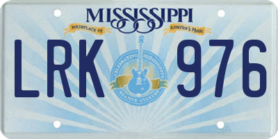 MS license plate LRK976