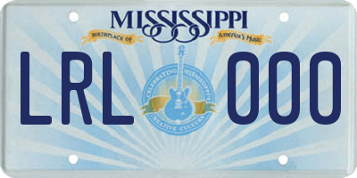 MS license plate LRL000