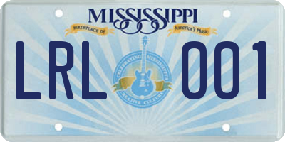MS license plate LRL001