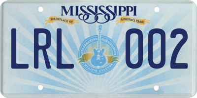 MS license plate LRL002