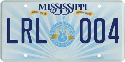 MS license plate LRL004