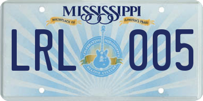 MS license plate LRL005