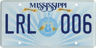 MS license plate LRL006