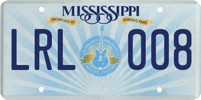 MS license plate LRL008