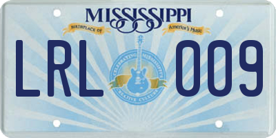 MS license plate LRL009
