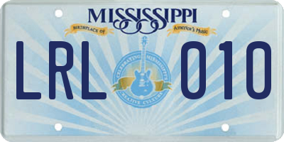 MS license plate LRL010