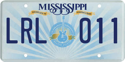 MS license plate LRL011
