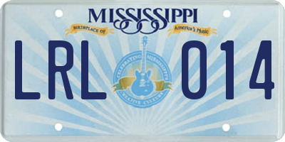 MS license plate LRL014