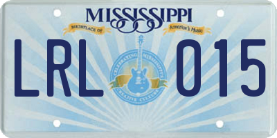 MS license plate LRL015