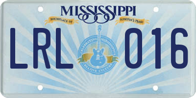 MS license plate LRL016