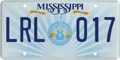 MS license plate LRL017