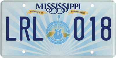 MS license plate LRL018