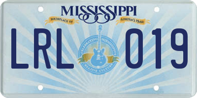 MS license plate LRL019