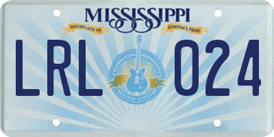 MS license plate LRL024