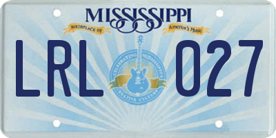 MS license plate LRL027