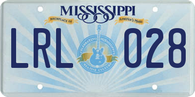 MS license plate LRL028