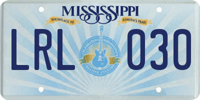 MS license plate LRL030