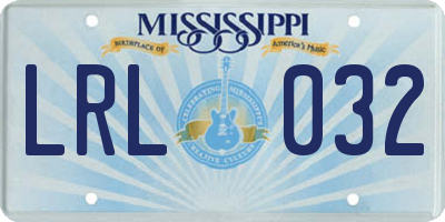 MS license plate LRL032