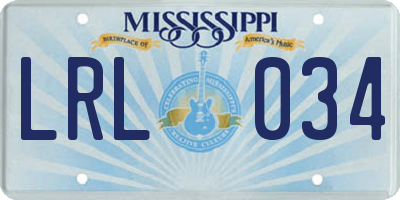 MS license plate LRL034