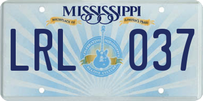 MS license plate LRL037