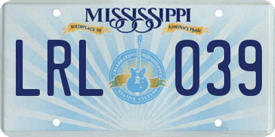 MS license plate LRL039