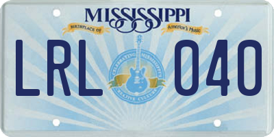 MS license plate LRL040